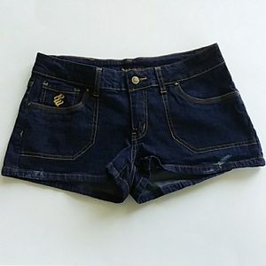 Rocawear Shorts Size 7 Dark Blue Yellow Embrodery